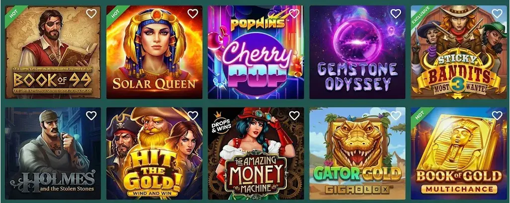 Sélection de machines à sous en ligne sur Cresus Casino